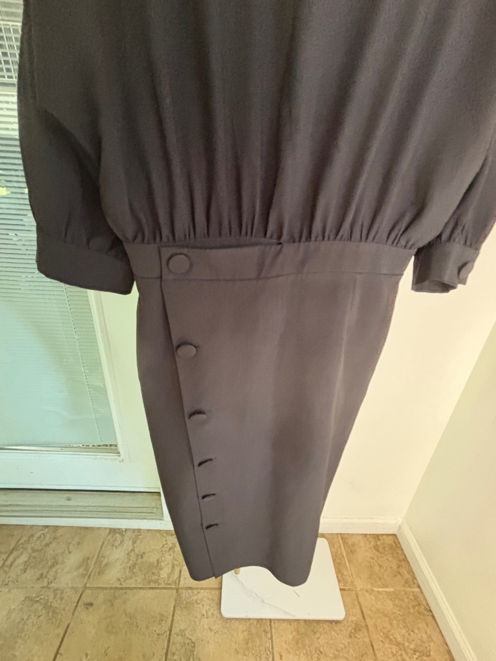 ASOS Black Draped Midi Dress | Size 16 | Effortless Sophisticated Style - Picture 4 of 10